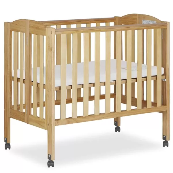 2 in 1 Portable Folding Stationary Side Crib in Cherry, Greenguard Gold Certified , 2 Piece Set