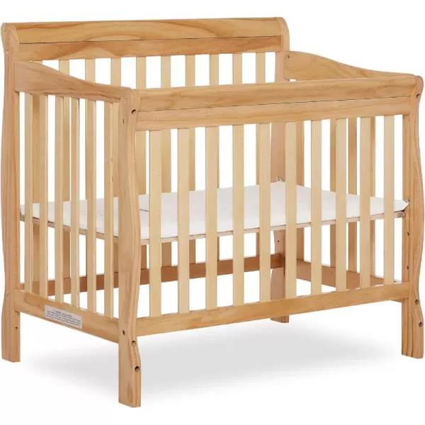 Aden 4-in-1 Convertible Mini Crib In Black, Greenguard Gold Certified, Non-Toxic Finish, New Zealand Pinewood, With 3 Mattress Height Settings