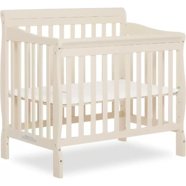 Aden 4-in-1 Convertible Mini Crib In Black, Greenguard Gold Certified, Non-Toxic Finish, New Zealand Pinewood, With 3 Mattress Height Settings