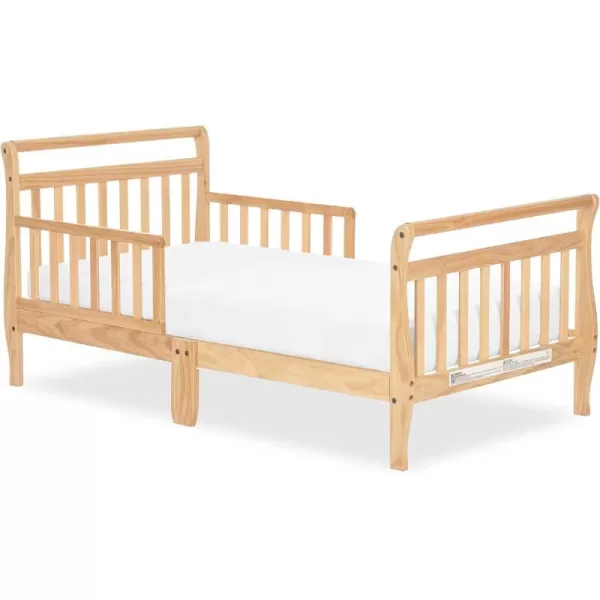 Classic Sleigh Toddler Bed in Lime Green, JPMA Certified, Comes with Safety Rails, Non-Toxic Finishes, Low to Floor Design, Wooden Nursery Furniture