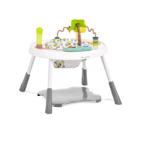 Curio Sit N Seek Baby Activity Center in Grey, 2 in 1 Activity Center and Play Table with 3 Detachable Toys and Music, 3 Level Height Adjustable Positions Activity Center for Baby