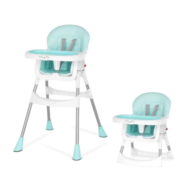 Dream On Me Portable 2-in-1 Tabletalk High Chair, Convertible Compact High Chair, Light Weight Portable Highchair, Grey