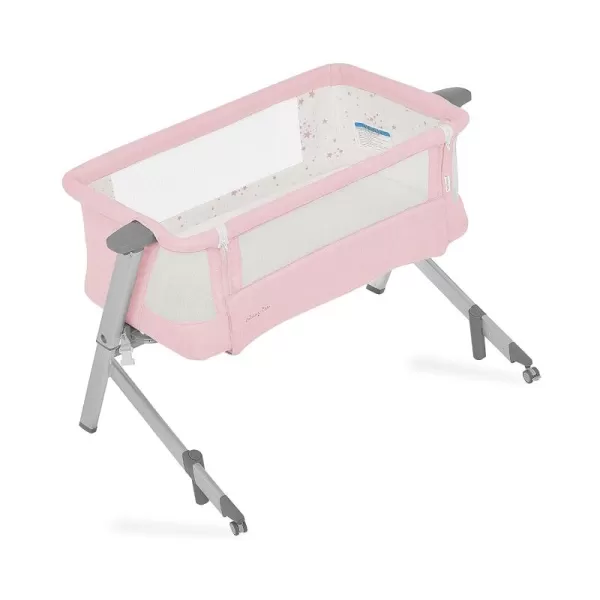 Dream On Me Skylar Bassinet and Beside Sleeper in Pink, Lightweight and Portable Baby Bassinet, Five Position Adjustable Height, Easy to Fold and Carry Travel Bassinet, JPMA Certified