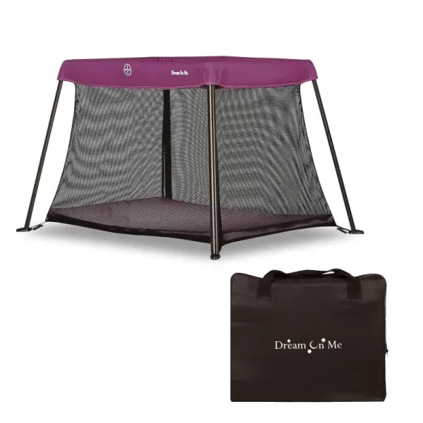 Dream On Me Travel Light Playard with Mesh Zipper Door in Grey