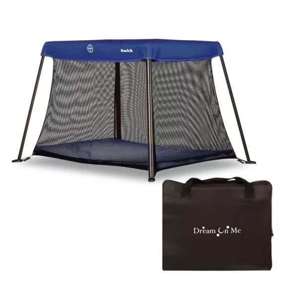 Dream On Me Travel Light Playard with Mesh Zipper Door in Grey