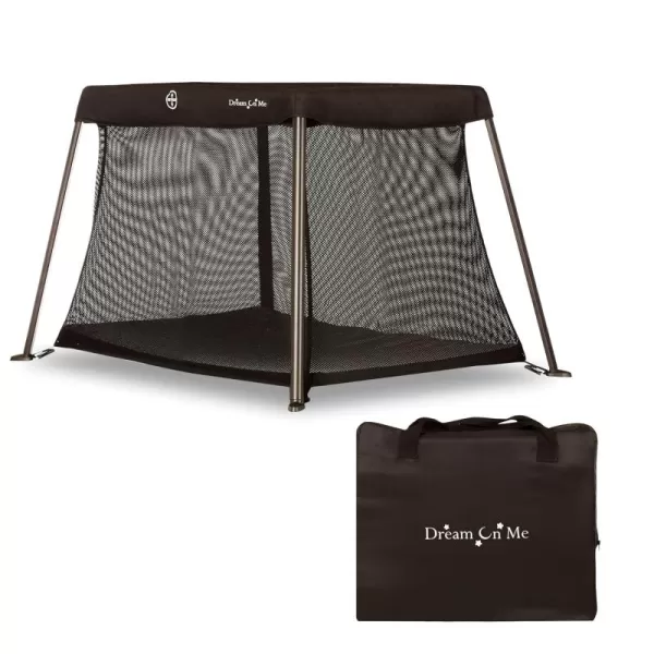 Dream On Me Travel Light Playard with Mesh Zipper Door in Grey