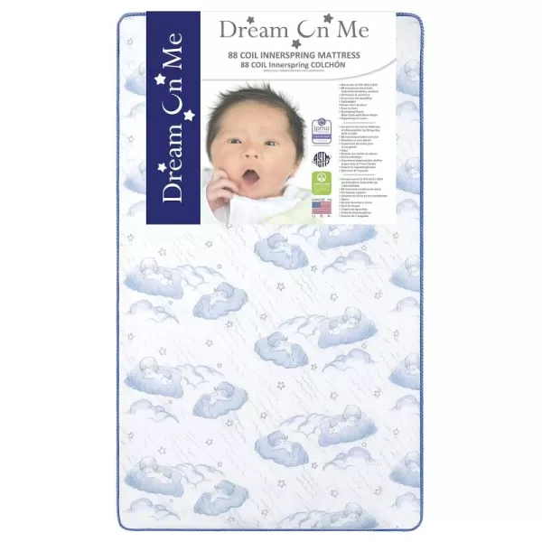 Dream on Me Sweet Dreams 88 Coil Spring Crib and Toddler Bed Mattress, Pink, 6"