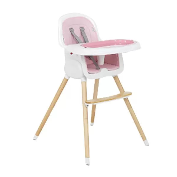 Lulu 2-in-1 Convertible Highchair in Blush Pink | Compact High Chair | Lightweight | Portable