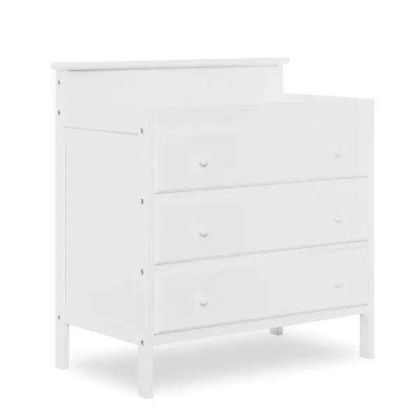 Mason Modern Changing Table with Free Changing Pad in White, Three Spacious Drawers, Made of New Zealand Pinewood, Includes 1" Mattress Pad and Anti-Tipping Kit