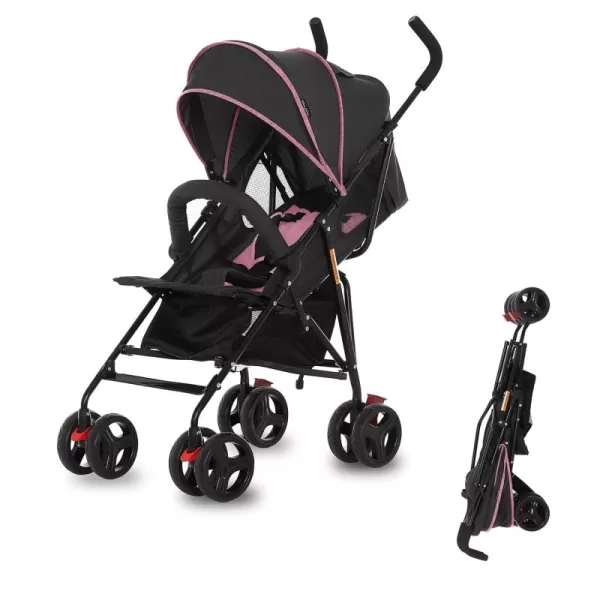 Vista Moonwalk Baby Stroller in Black, Lightweight Infant Stroller with Compact Fold, Multi-Position Recline Umbrella Stroller with Canopy, Extra Large Storage and Cup Holder