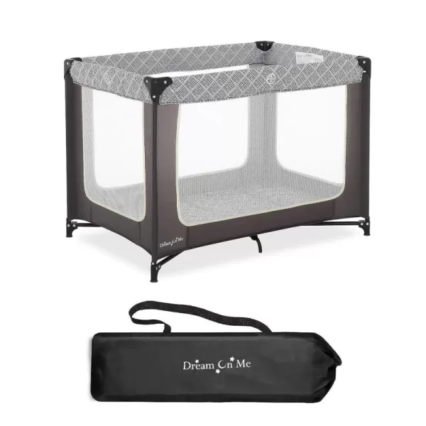 Zoom Portable Playard in Light Grey, Lightweight, Packable and Easy Setup Baby Playard, Breathable Mesh Sides and Soft Fabric - Comes with a Removable Padded Mat