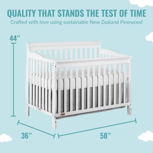 Ashton 4-In-1 Convertible Crib In Natural, Greenguard Gold, JPMA Certified, Non-Toxic Finishes, Features 4 Mattress Height Settings, Made Of Solid Pinewood