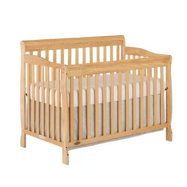 Ashton 4-In-1 Convertible Crib In Natural, Greenguard Gold, JPMA Certified, Non-Toxic Finishes, Features 4 Mattress Height Settings, Made Of Solid Pinewood