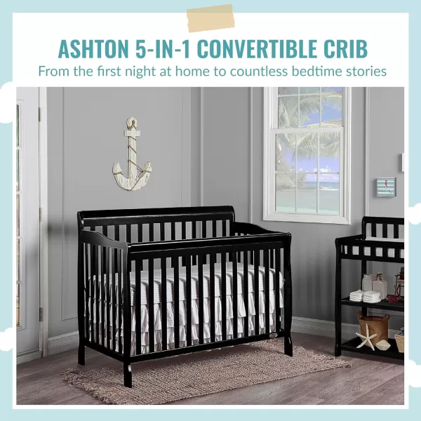 Ashton 4-In-1 Convertible Crib In Natural, Greenguard Gold, JPMA Certified, Non-Toxic Finishes, Features 4 Mattress Height Settings, Made Of Solid Pinewood