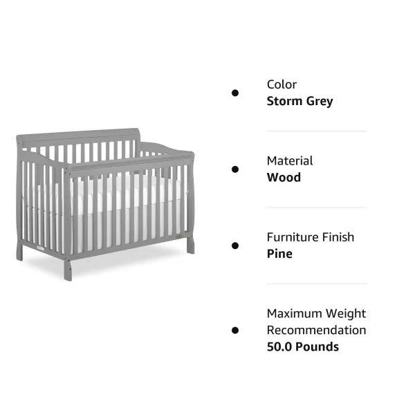 Ashton 4-In-1 Convertible Crib In Natural, Greenguard Gold, JPMA Certified, Non-Toxic Finishes, Features 4 Mattress Height Settings, Made Of Solid Pinewood