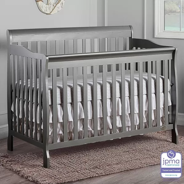 Ashton 4-In-1 Convertible Crib In Natural, Greenguard Gold, JPMA Certified, Non-Toxic Finishes, Features 4 Mattress Height Settings, Made Of Solid Pinewood