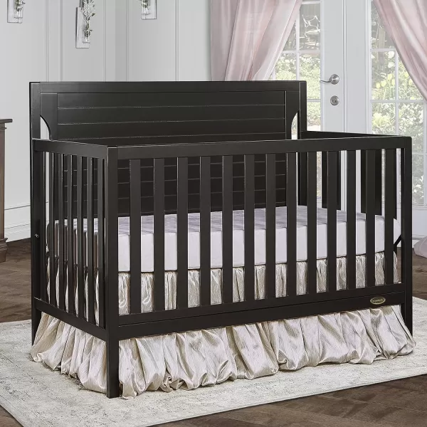 Cape Cod 5-in-1 Convertible Crib in Storm Grey, Greenguard Gold Certified, 55x30x44.5 Inch 