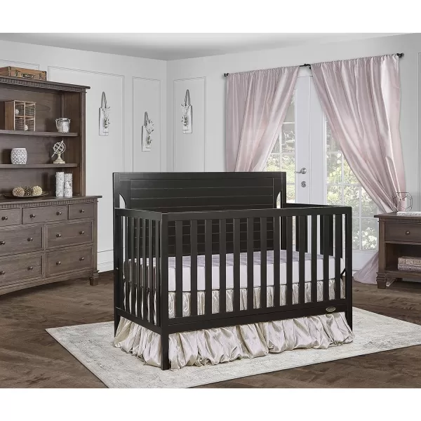 Cape Cod 5-in-1 Convertible Crib in Storm Grey, Greenguard Gold Certified, 55x30x44.5 Inch 