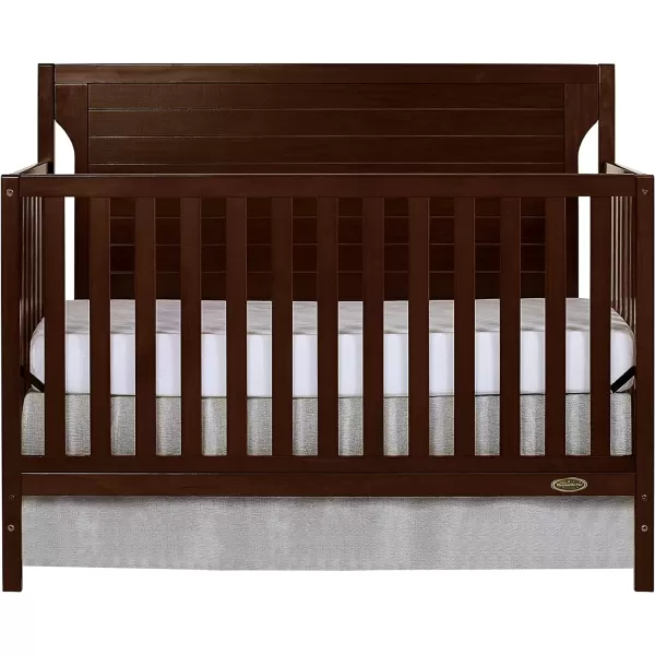 Cape Cod 5-in-1 Convertible Crib in Storm Grey, Greenguard Gold Certified, 55x30x44.5 Inch 