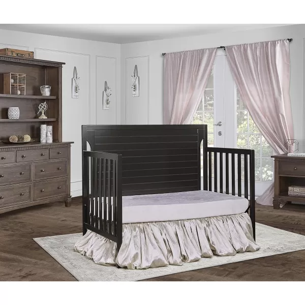 Cape Cod 5-in-1 Convertible Crib in Storm Grey, Greenguard Gold Certified, 55x30x44.5 Inch 