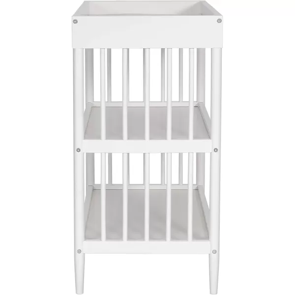 Clover 4-in-1 Modern Island Crib with Rounded Spindles in White, Convertible Crib, Mid-Century Meets Modern, Coordinates with The Clover Changing Counter