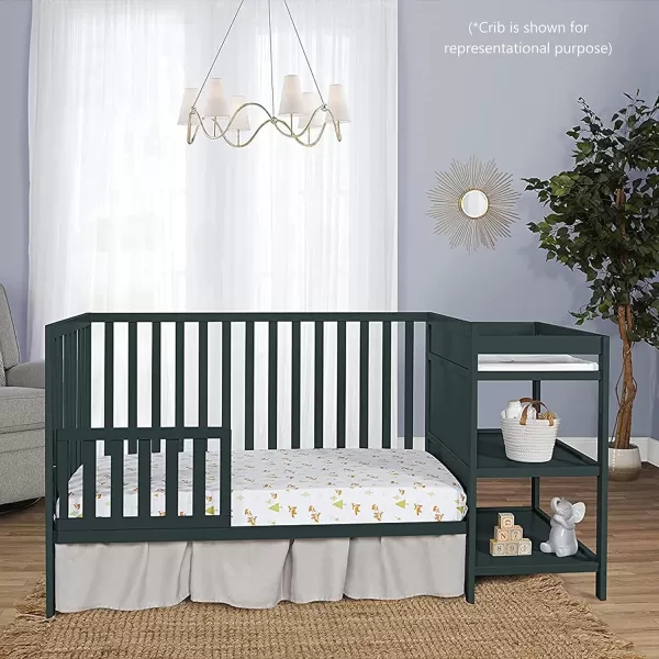 Clover 4-in-1 Modern Island Crib with Rounded Spindles in White, Convertible Crib, Mid-Century Meets Modern, Coordinates with The Clover Changing Counter