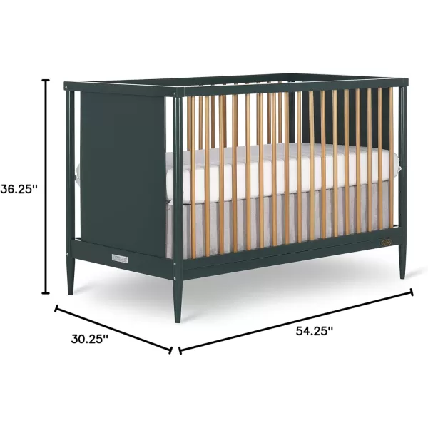 Clover 4-in-1 Modern Island Crib with Rounded Spindles in White, Convertible Crib, Mid-Century Meets Modern, Coordinates with The Clover Changing Counter