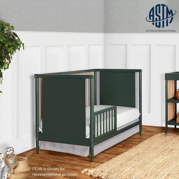 Clover 4-in-1 Modern Island Crib with Rounded Spindles in White, Convertible Crib, Mid-Century Meets Modern, Coordinates with The Clover Changing Counter