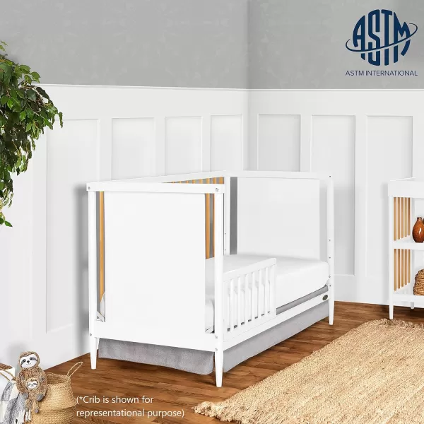 Clover 4-in-1 Modern Island Crib with Rounded Spindles in White, Convertible Crib, Mid-Century Meets Modern, Coordinates with The Clover Changing Counter