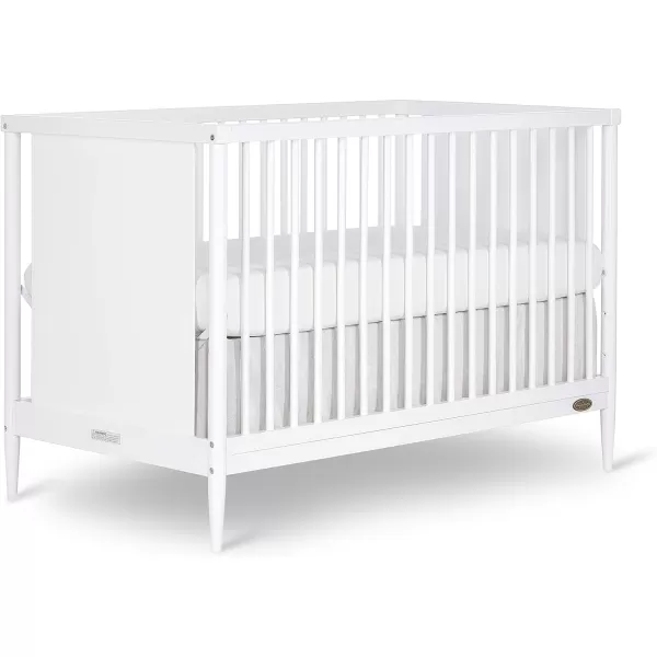 Clover 4-in-1 Modern Island Crib with Rounded Spindles in White, Convertible Crib, Mid-Century Meets Modern, Coordinates with The Clover Changing Counter