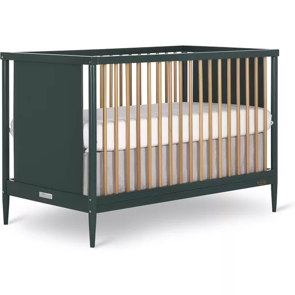 Clover 4-in-1 Modern Island Crib with Rounded Spindles in White, Convertible Crib, Mid-Century Meets Modern, Coordinates with The Clover Changing Counter