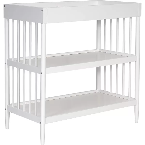 Clover 4-in-1 Modern Island Crib with Rounded Spindles in White, Convertible Crib, Mid-Century Meets Modern, Coordinates with The Clover Changing Counter