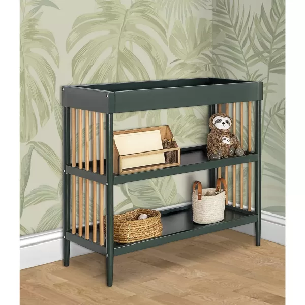 Clover 4-in-1 Modern Island Crib with Rounded Spindles in White, Convertible Crib, Mid-Century Meets Modern, Coordinates with The Clover Changing Counter