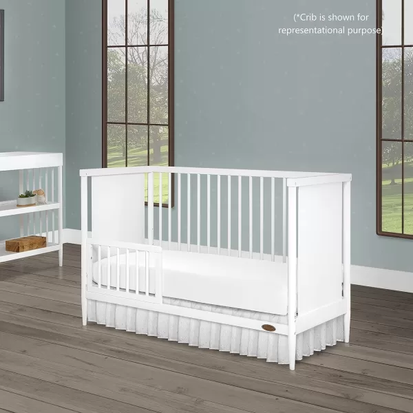 Clover 4-in-1 Modern Island Crib with Rounded Spindles in White, Convertible Crib, Mid-Century Meets Modern, Coordinates with The Clover Changing Counter