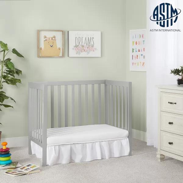 Dream On Me, Edgewood 4-in-1 Convertible Mini Crib, Cool Grey , 40x25x33 Inch 