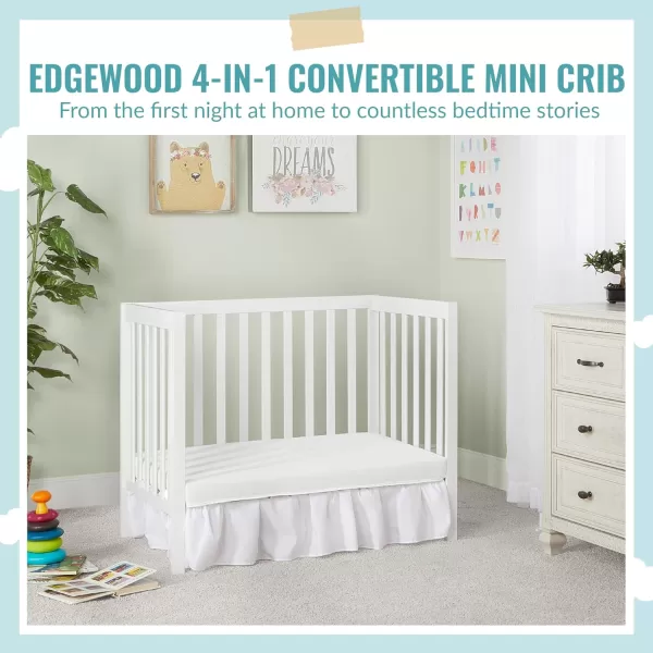 Dream On Me, Edgewood 4-in-1 Convertible Mini Crib, Cool Grey , 40x25x33 Inch 