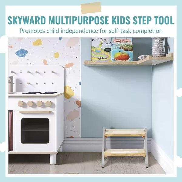 Dream On Me JPMA Certified Dream On Me Skyward Multipurpose Kids Step Stool with Anti-Slip Base, Greenguard Gold Certified, Made of Sustainable New Zealand Pinewood in Black