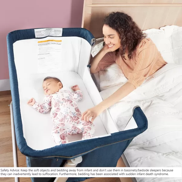 Dream On Me Waves 3-in-1 Baby Bassinet, Bedside Sleeper and -Playard, Seven Adjustable Height Position, Lightweight and Portable Bedside Bassinet, JPMA Certified