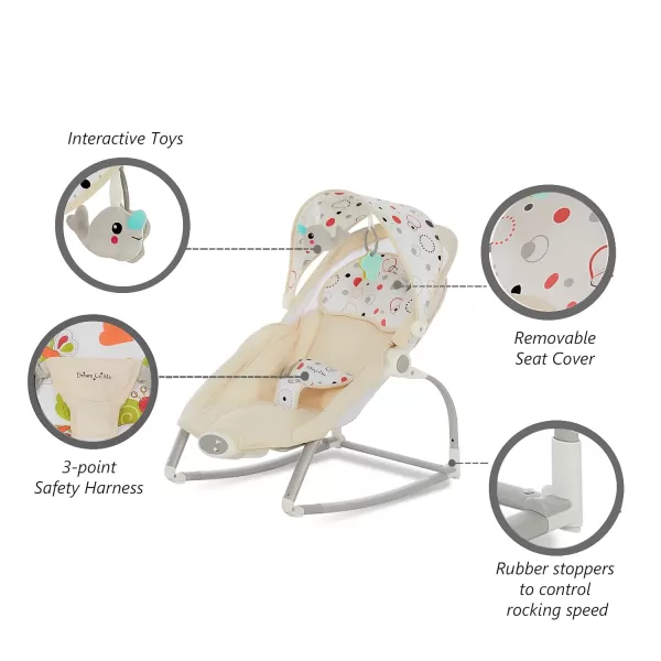 Dream On Me We Rock Infant Rocker IIPerfect to Calm Baby, Comfy Time, White