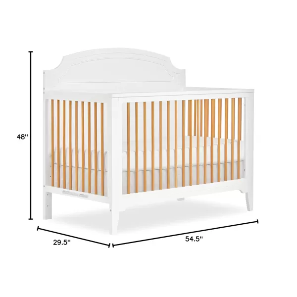 JPMA &amp; Greenguard Gold Certified Milton 5-in-1 Convertible Crib Made with Sustainable New Zealand Pinewood in Pebble Grey, Non-Toxic Finish