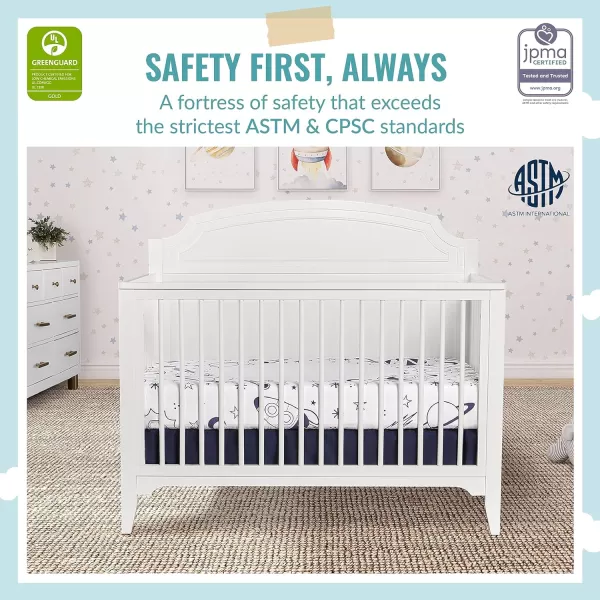 JPMA &amp; Greenguard Gold Certified Milton 5-in-1 Convertible Crib Made with Sustainable New Zealand Pinewood in Pebble Grey, Non-Toxic Finish