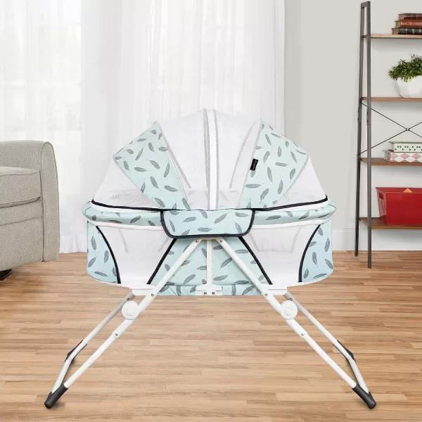 Karley Plus Baby Bassinet, Lightweight Compact Portable Bassinet, Easy and Quick Fold with Removable Double Canopy, Breathable Mesh Design, Ice Black