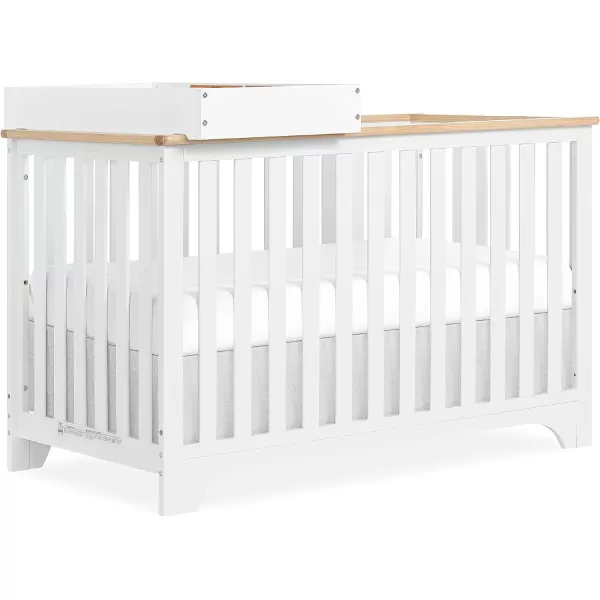 Orion 5-in-1 Convertible Crib with Removable Changing Tray in Pebble Grey Vintage, JPMA &amp; Greenguard Gold Certified, Made of Sustainable New Zealand Pinewood