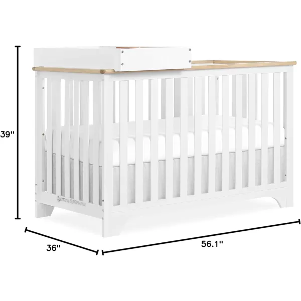 Orion 5-in-1 Convertible Crib with Removable Changing Tray in Pebble Grey Vintage, JPMA &amp; Greenguard Gold Certified, Made of Sustainable New Zealand Pinewood