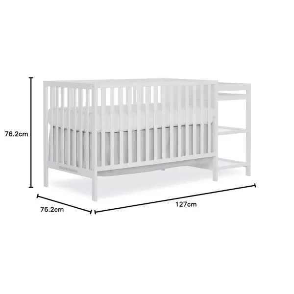 Synergy Convertible Crib and Changer in Olive with Detachable Changing Table, JPMA Certified, 1” Changing pad