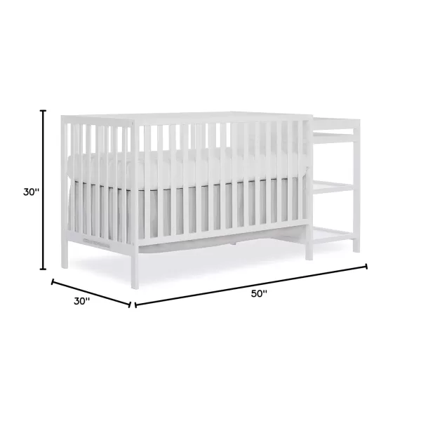 Synergy Convertible Crib and Changer in Olive with Detachable Changing Table, JPMA Certified, 1” Changing pad