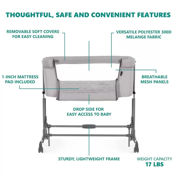 Zimal Bassinet and Bedside Sleeper in Ivory, Lightweight and Portable Baby Bassinet, Breathable Mesh Panels, Easy to Fold and Carry Travel Bassinet, JPMA Certified