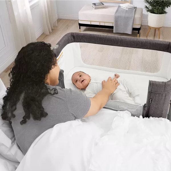 Zimal Bassinet and Bedside Sleeper in Ivory, Lightweight and Portable Baby Bassinet, Breathable Mesh Panels, Easy to Fold and Carry Travel Bassinet, JPMA Certified