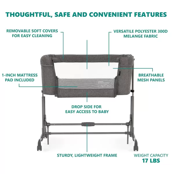 Zimal Bassinet and Bedside Sleeper in Ivory, Lightweight and Portable Baby Bassinet, Breathable Mesh Panels, Easy to Fold and Carry Travel Bassinet, JPMA Certified