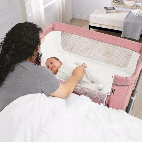 Zimal Bassinet and Bedside Sleeper in Ivory, Lightweight and Portable Baby Bassinet, Breathable Mesh Panels, Easy to Fold and Carry Travel Bassinet, JPMA Certified